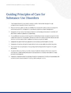 Guiding Principles of Care for SUDs