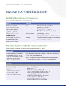 Physician MAT Quick Guide Cards