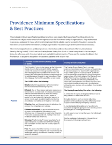 Providence Minimum Specifications & Best Practices