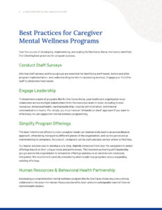 Best Practices for Caregiver Mental Wellness Programs